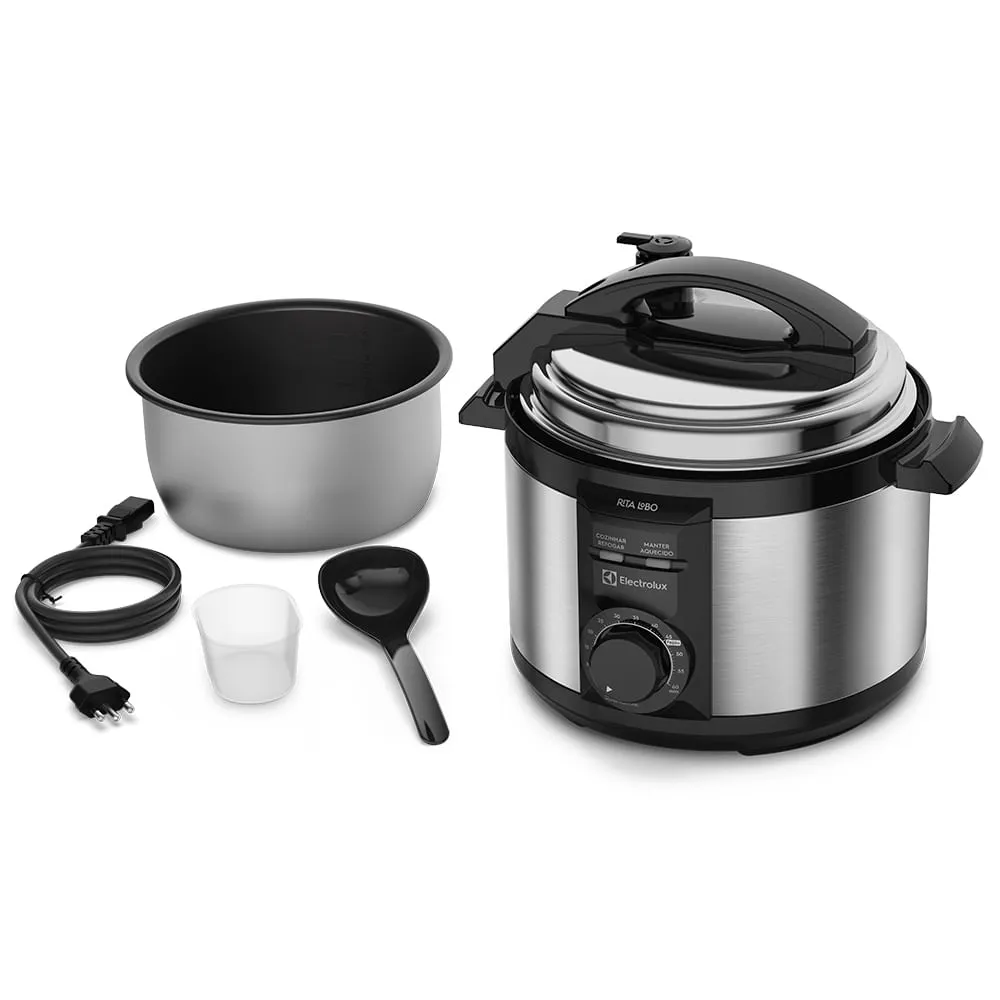 Panela de Pressão Elétrica Electrolux por Rita Lobo 3L Preta Efficient c/ Timer (PCE15)