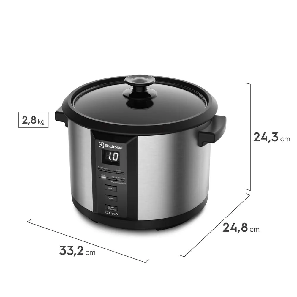 Panela Elétrica Electrolux por Rita Lobo 1,8L Preta Experience Digital (ECC20)