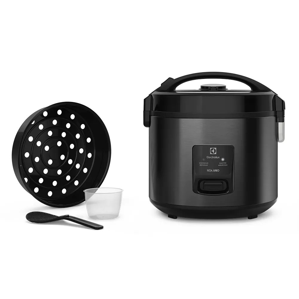 Panela de Arroz Elétrica Electrolux por Rita Lobo 3,5L Preta Efficient Visor Glass (ERC30)