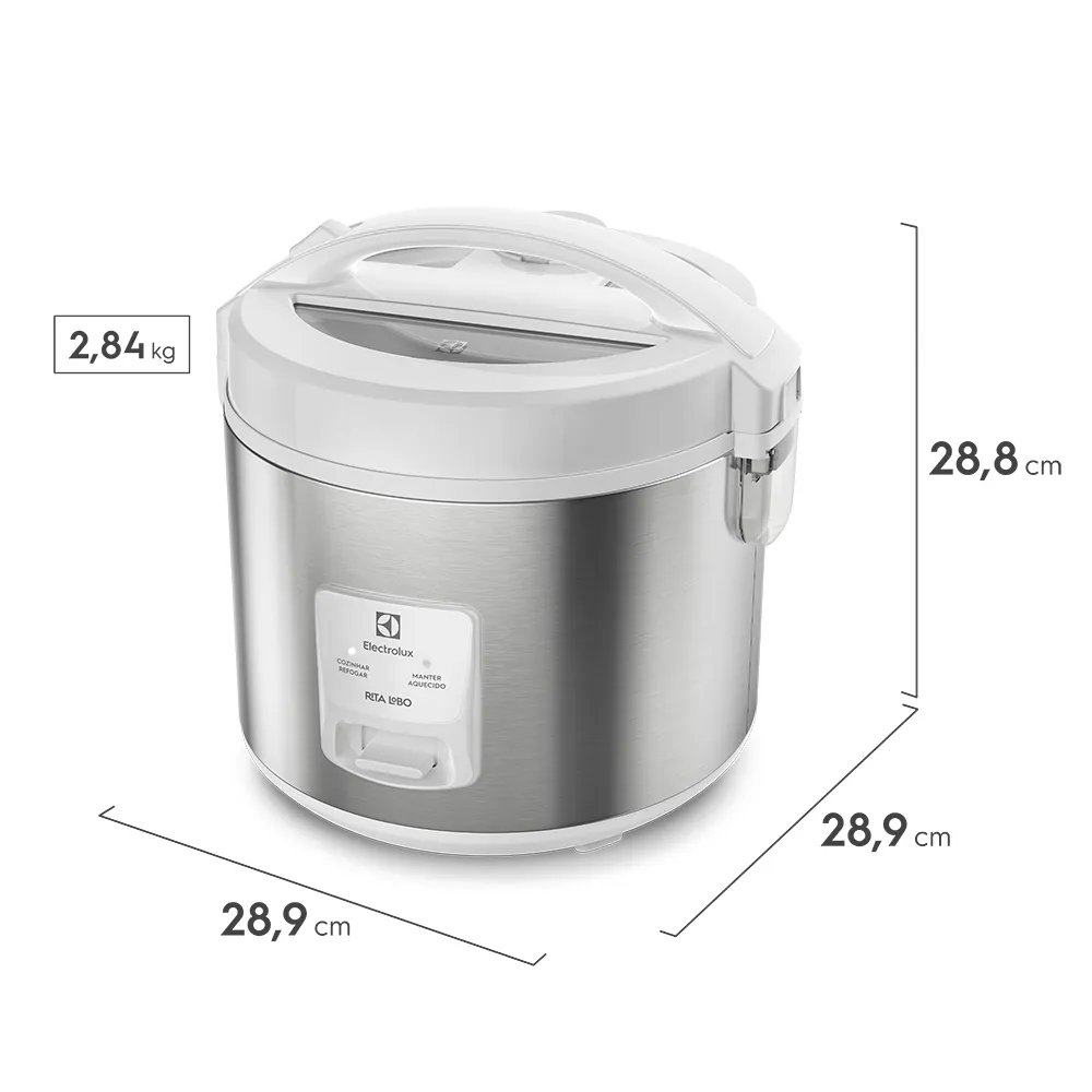 Panela de Arroz Elétrica Electrolux por Rita Lobo 3,5L Branca Efficient Visor Glass (ERC31)