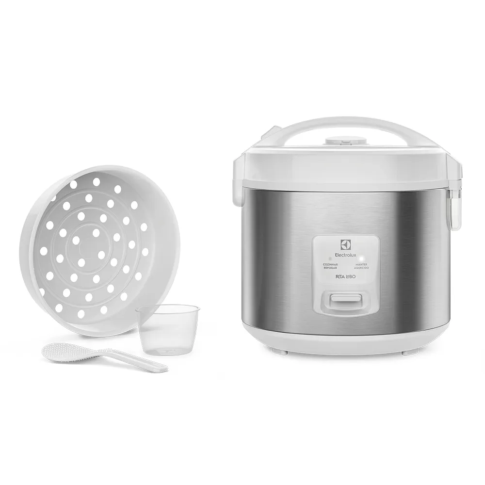 Panela de Arroz Elétrica Electrolux por Rita Lobo 3,5L Branca Efficient Visor Glass (ERC31)