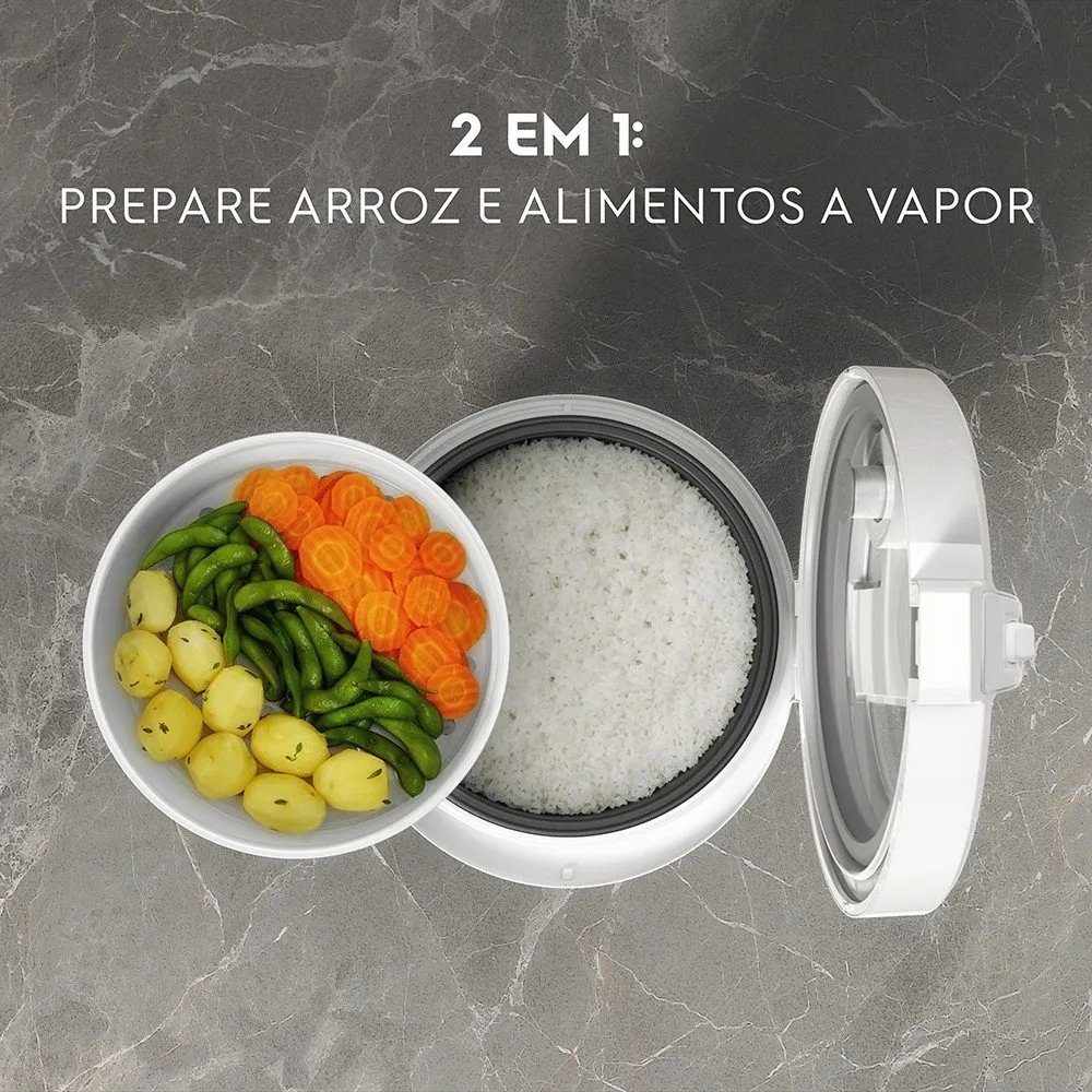 Panela de Arroz Elétrica Electrolux por Rita Lobo 3,5L Branca Efficient Visor Glass (ERC31)