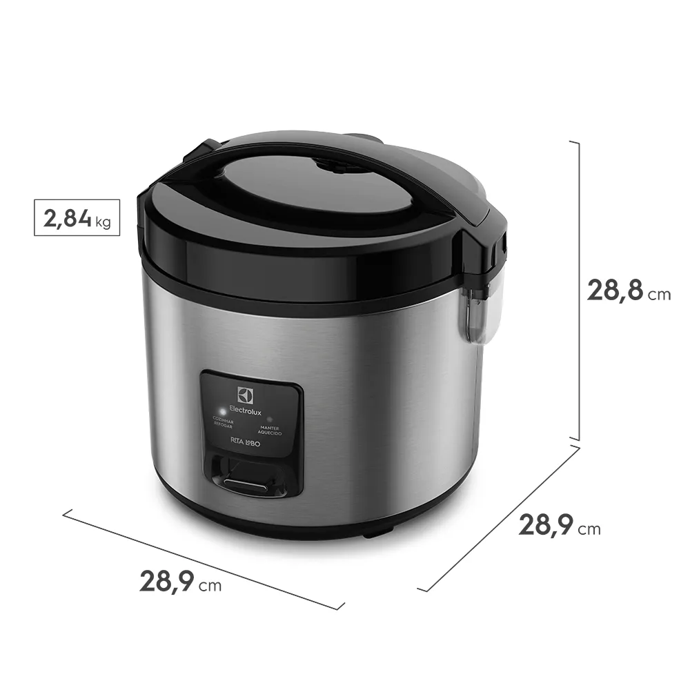 Panela de Arroz Elétrica Electrolux por Rita Lobo 3,5L Preta Efficient 2 em 1 (ERC20)
