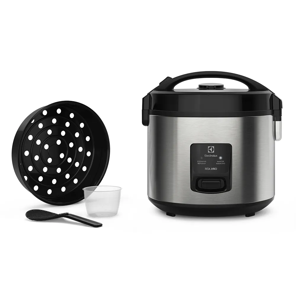 Panela de Arroz Elétrica Electrolux por Rita Lobo 3,5L Preta Efficient 2 em 1 (ERC20)