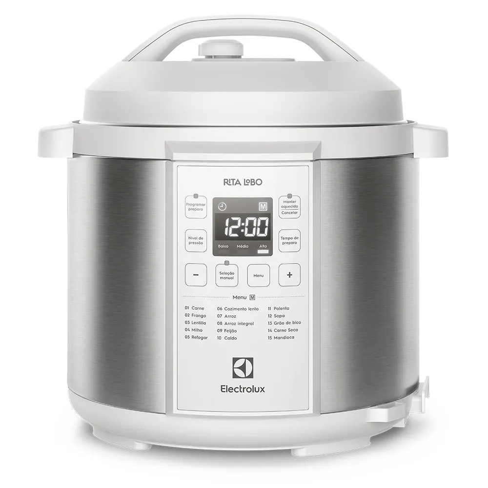 Panela de Pressão Elétrica Electrolux por Rita Lobo 6L Branca Experience Digital (PCC21)