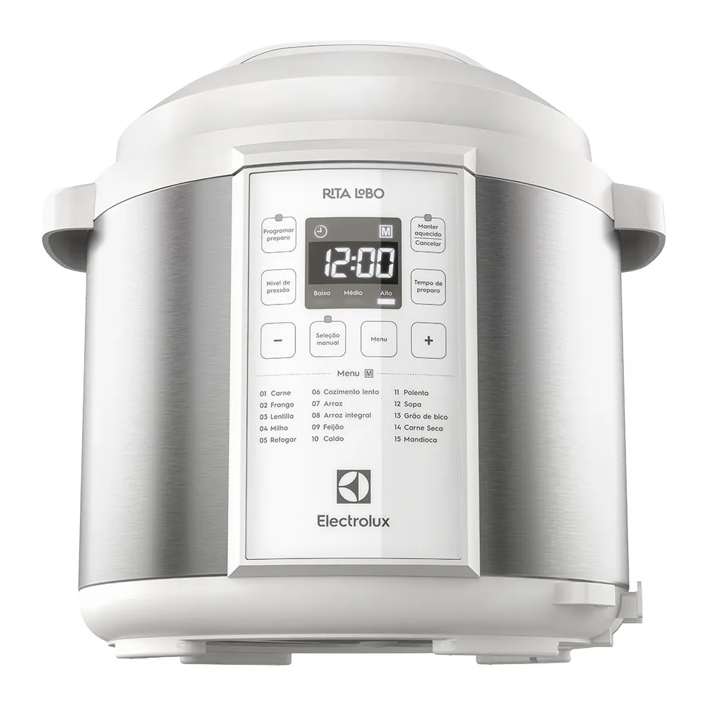 Panela de Pressão Elétrica Electrolux por Rita Lobo 6L Branca Experience Digital (PCC21)
