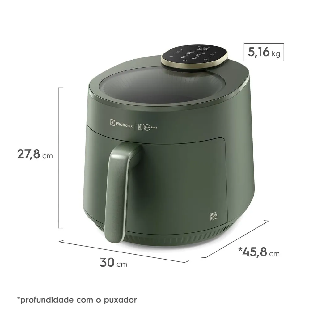 Air Fryer Electrolux por Rita Lobo 5,1L Verde Linha 100 anos Celebre Sabores (EAF175)