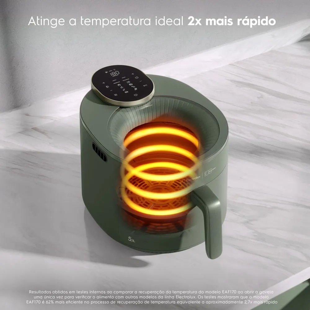 Air Fryer Electrolux por Rita Lobo 5,1L Verde Linha 100 anos Celebre Sabores (EAF175)