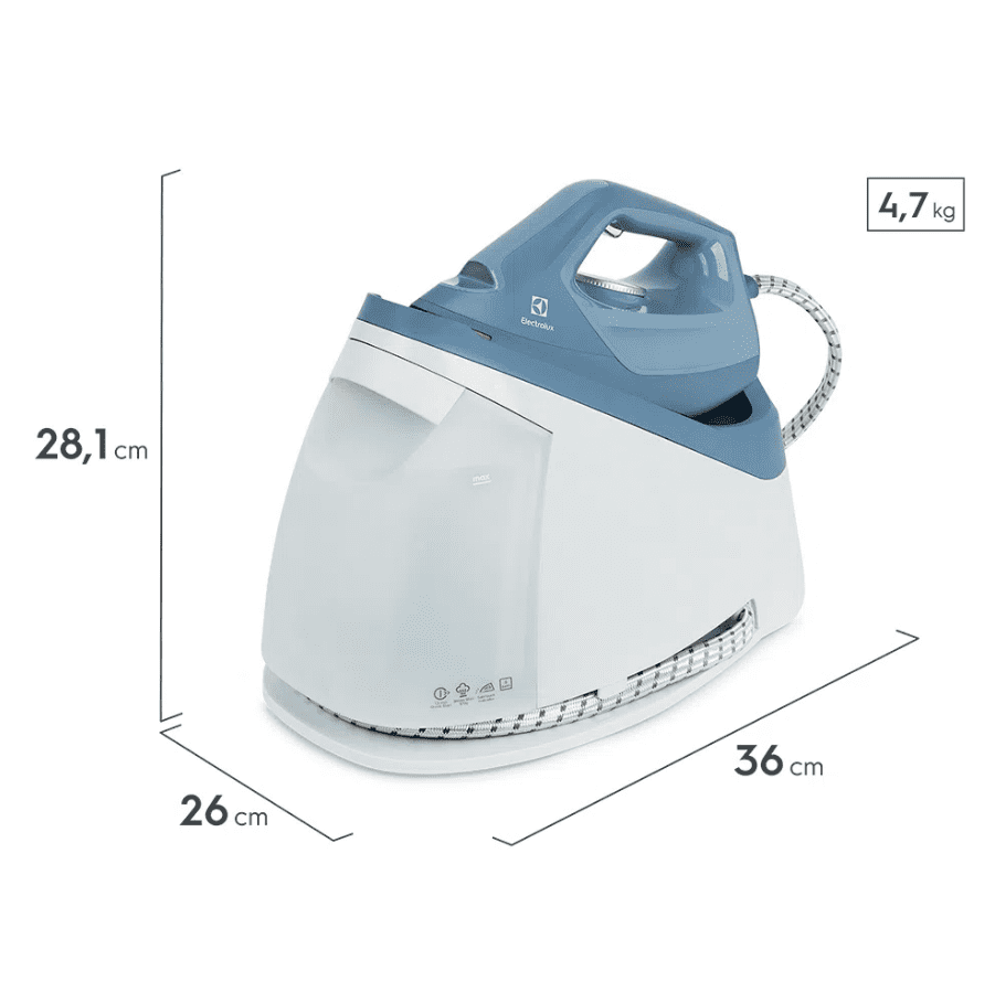 Ferro de Passar Roupa Electrolux com Estação à Vapor 2 em 1 com 1,2L de Capacidade (E7SS1-4DBL)