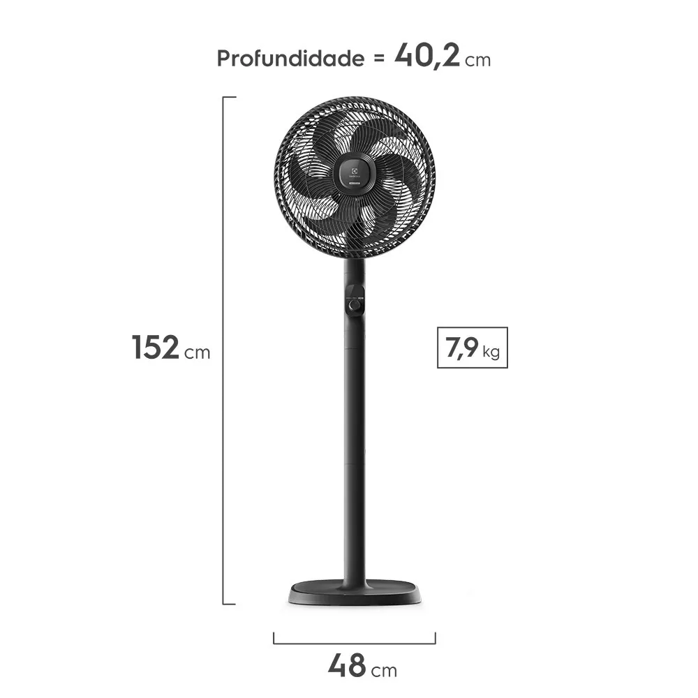 Ventilador de Coluna Electrolux 40cm 6 Pás Efficient DuoForce Air+ Cinza (EFS40)