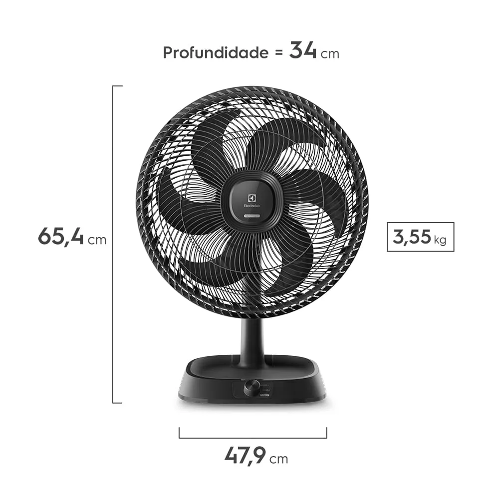 Ventilador de Mesa Electrolux 40cm 6 Pás Efficient DuoForce Air+ Cinza (EFD40)