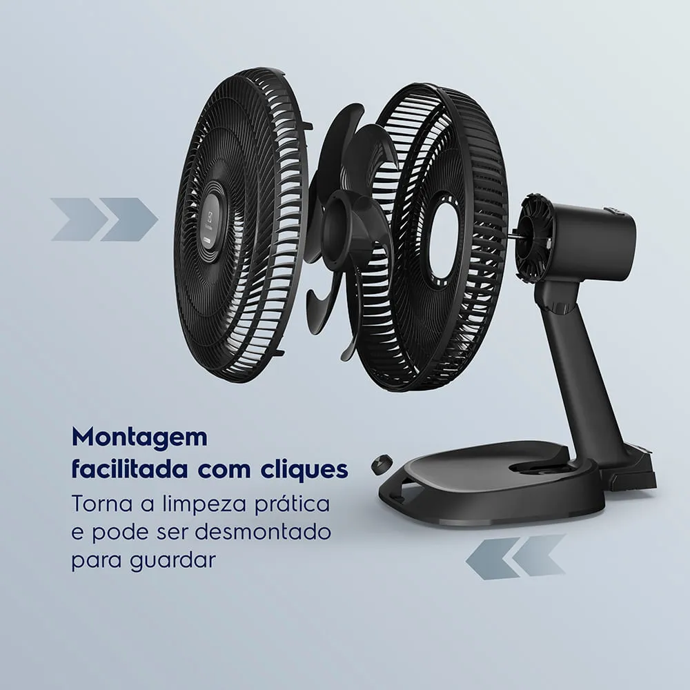 Ventilador de Mesa Electrolux 40cm 6 Pás Efficient DuoForce Air+ Cinza (EFD40)