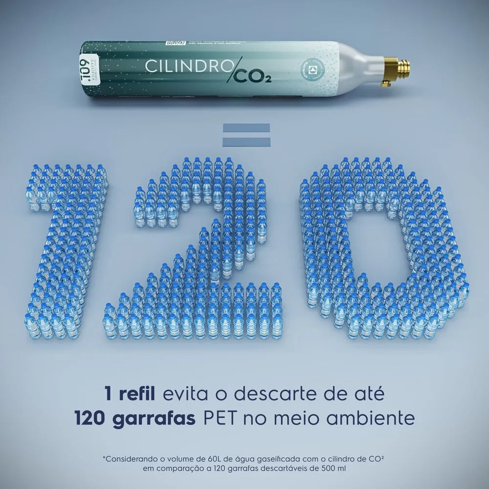 Gaseificador de Água Electrolux Efficient Cinza com Cilindro e Garrafa 1L (ESM01)