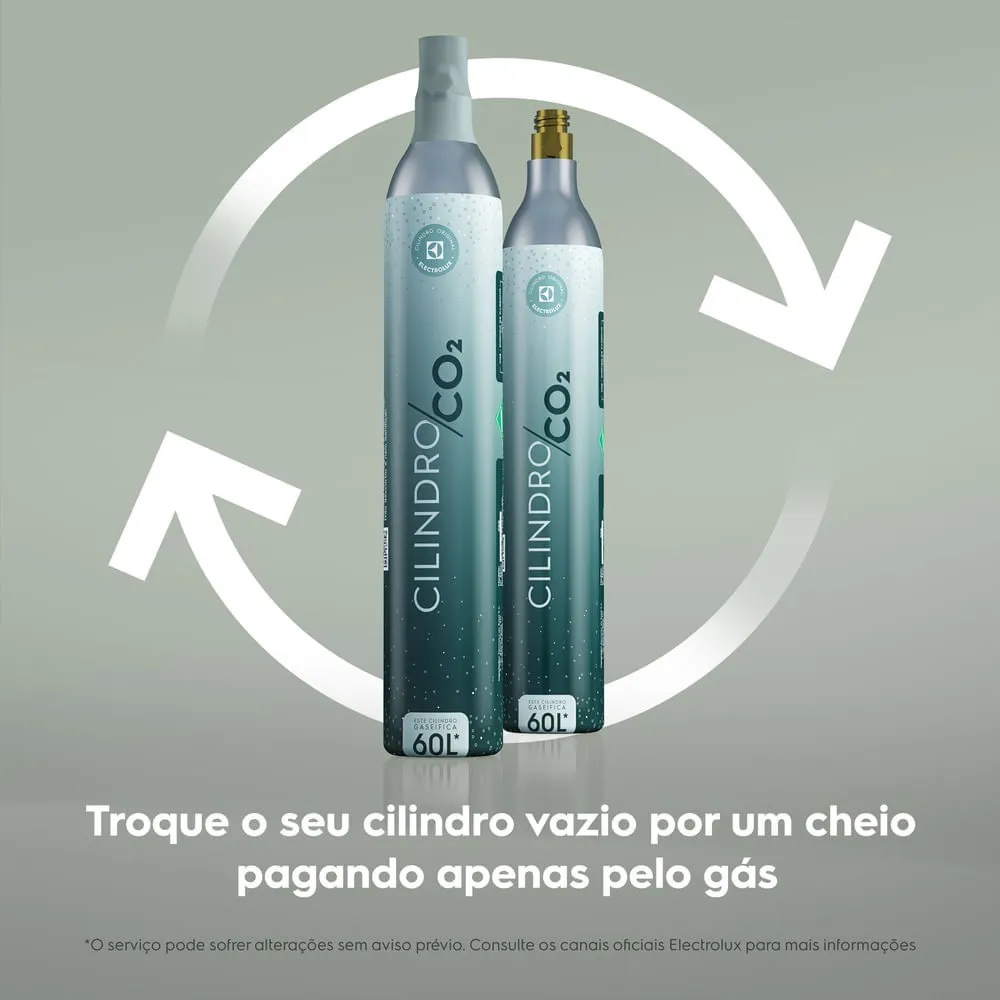 Gaseificador de Água Electrolux Cilindro e Garrafa 1L Verde Linha 100 anos Celebre Frescor (ESM100)