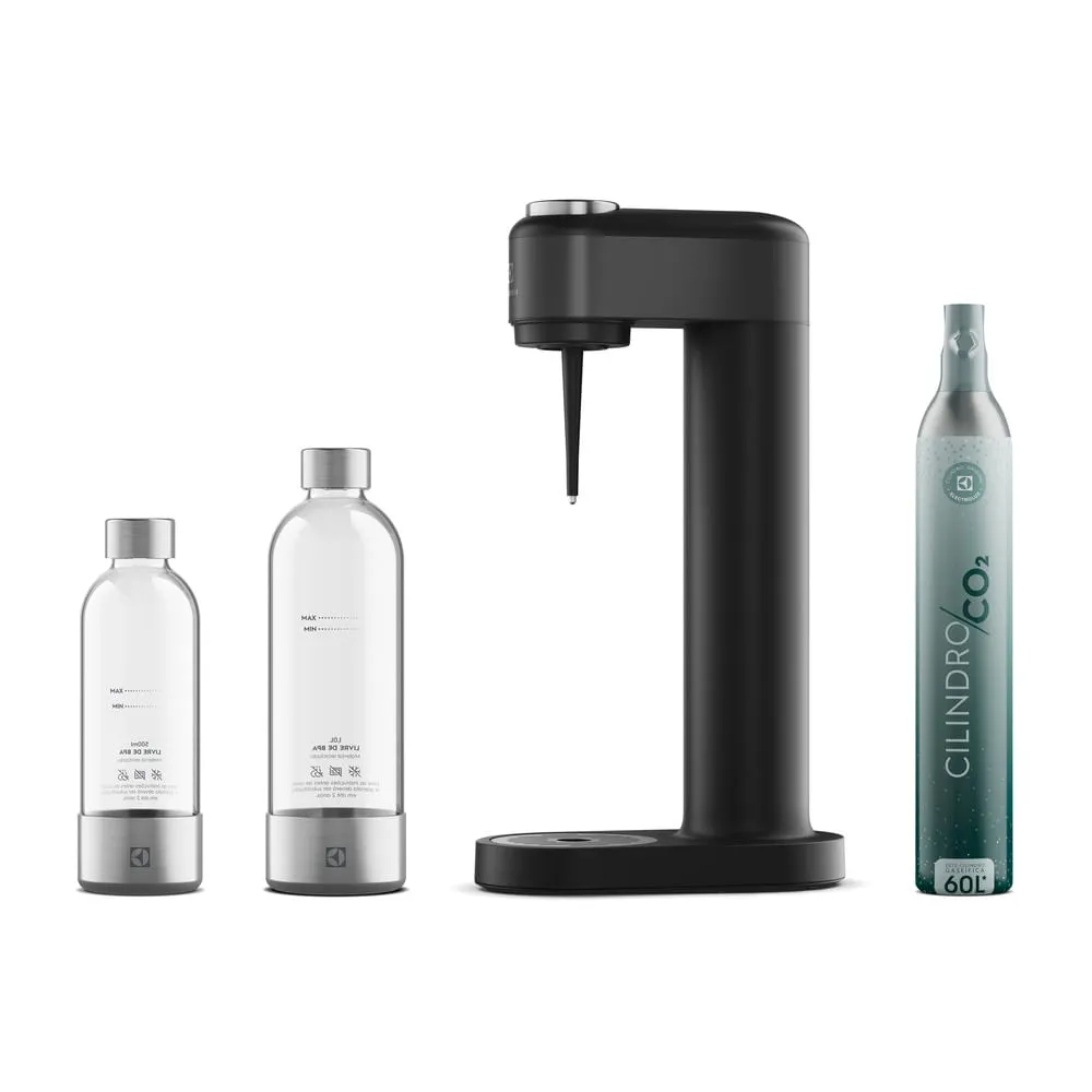 Gaseificador de Água Electrolux Preto com Cilindro e 2 Garrafas ESM03