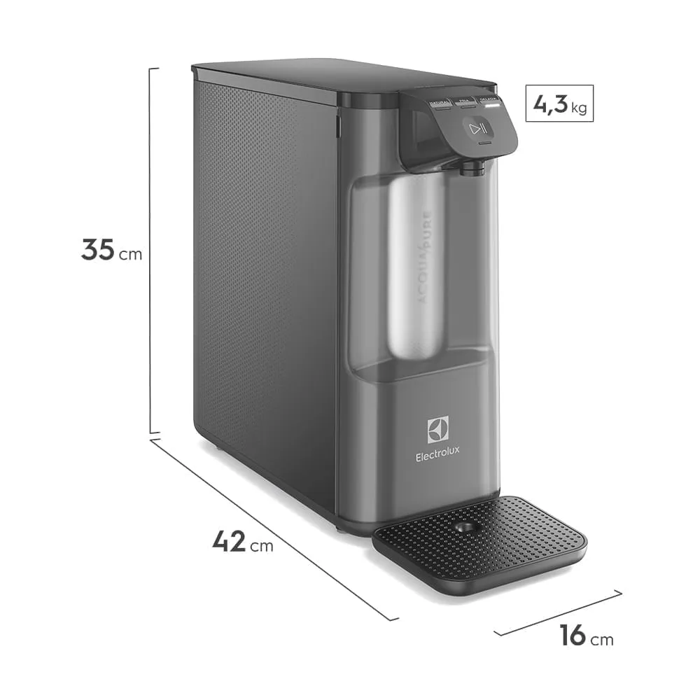Purificador Electrolux Eletrônico Compacto Experience Pure 4x Digital Cinza (PE12G)
