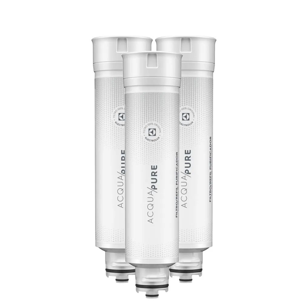Kit 3 Filtros/Refis Originais de Água para Purificador Electrolux PE11B/PE11X/PC41B/PC41X/PH41B/PH41X