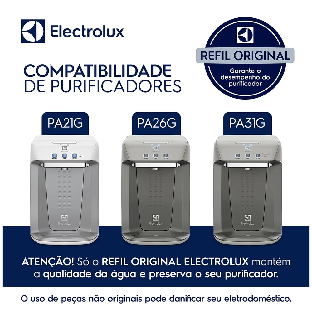 Kit 2 Filtros/Refis ORIGINAIS para Purificador de Água PA21G / PA26G / PA31G Electrolux