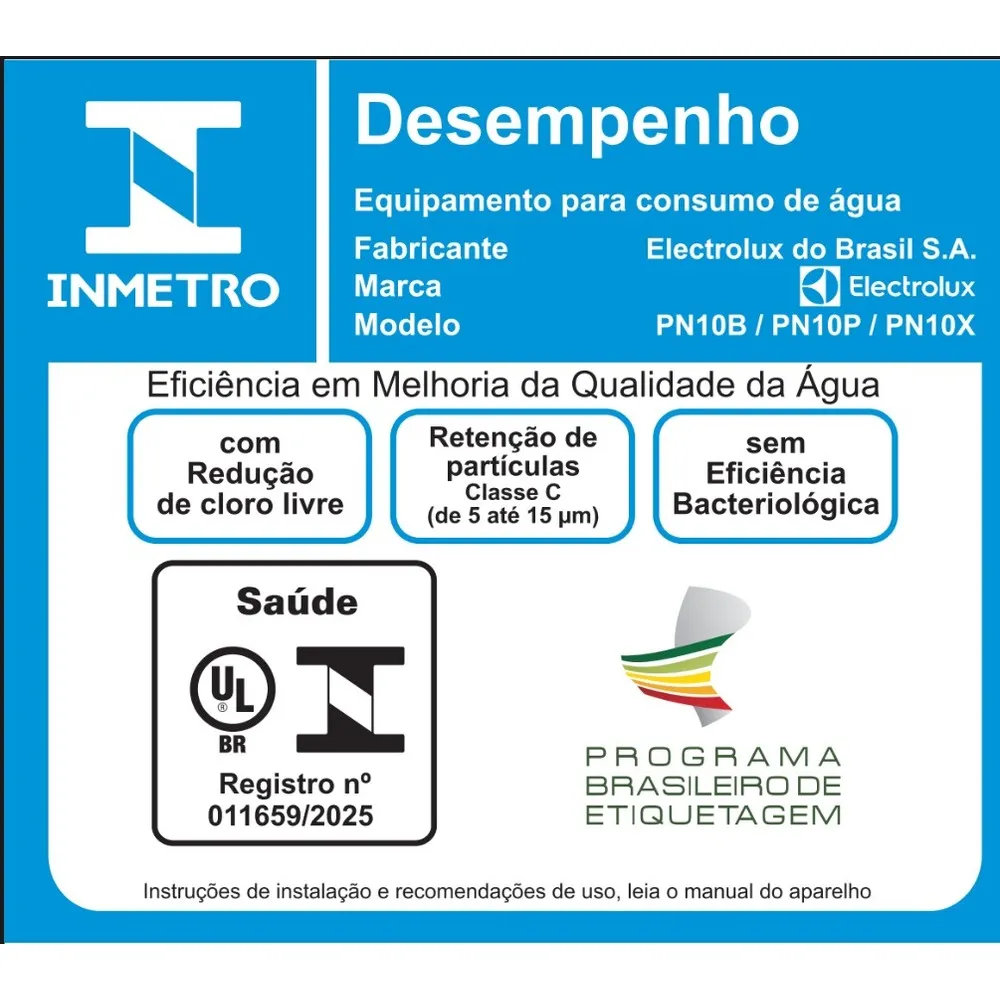Purificador de Água Electrolux Efficient Compacto Água Natural com Tecnologia Acqua Pure (PN10X)