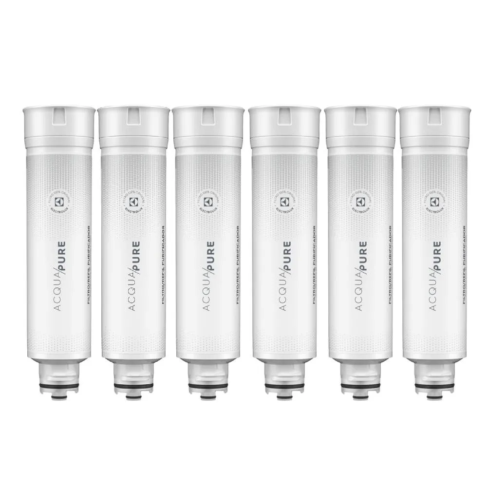 Kit 6 Filtros/Refis Originais de Água para Purificador Electrolux PE11B/PE11X/PC41B/PC41X/PH41B/PH41X
