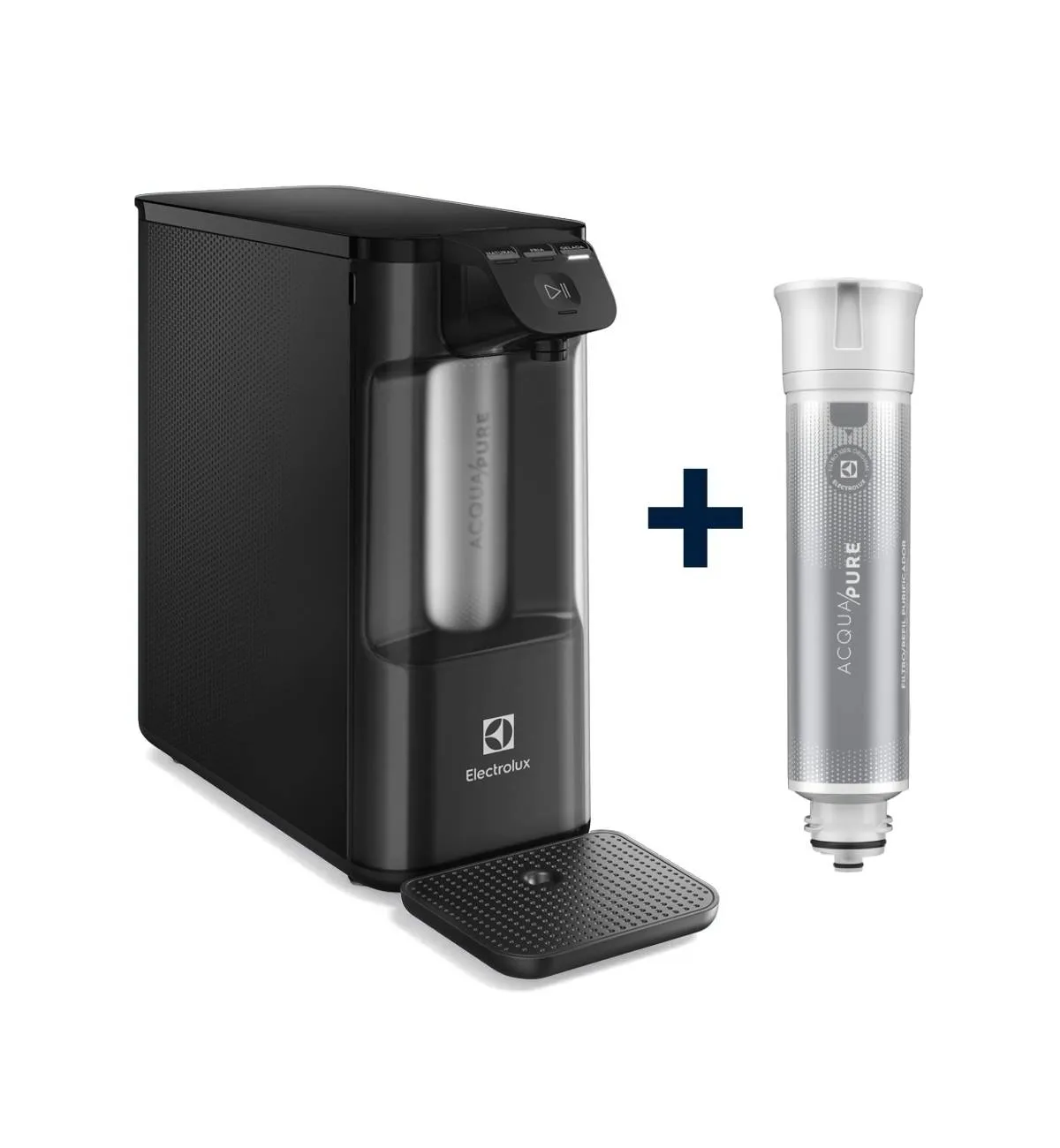 Purificador Electrolux Eletrônico Compacto Experience Pure 4x Digital Preto (PE12P) + Filtro/Refil Original de Água Acqua Pure