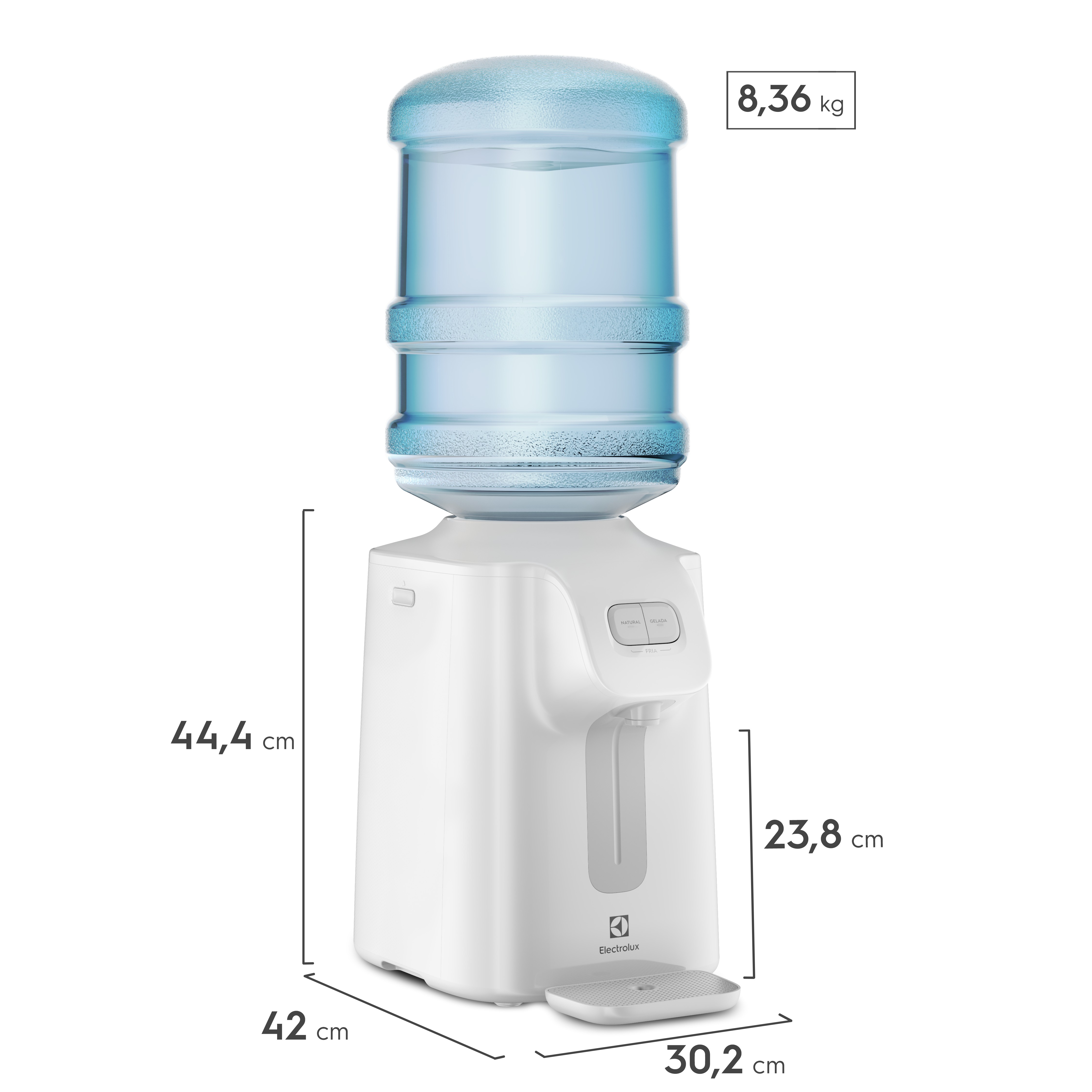 Bebedouro Electrolux Água Gelada, Fria e Natural com Compressor Branco (BC01B)