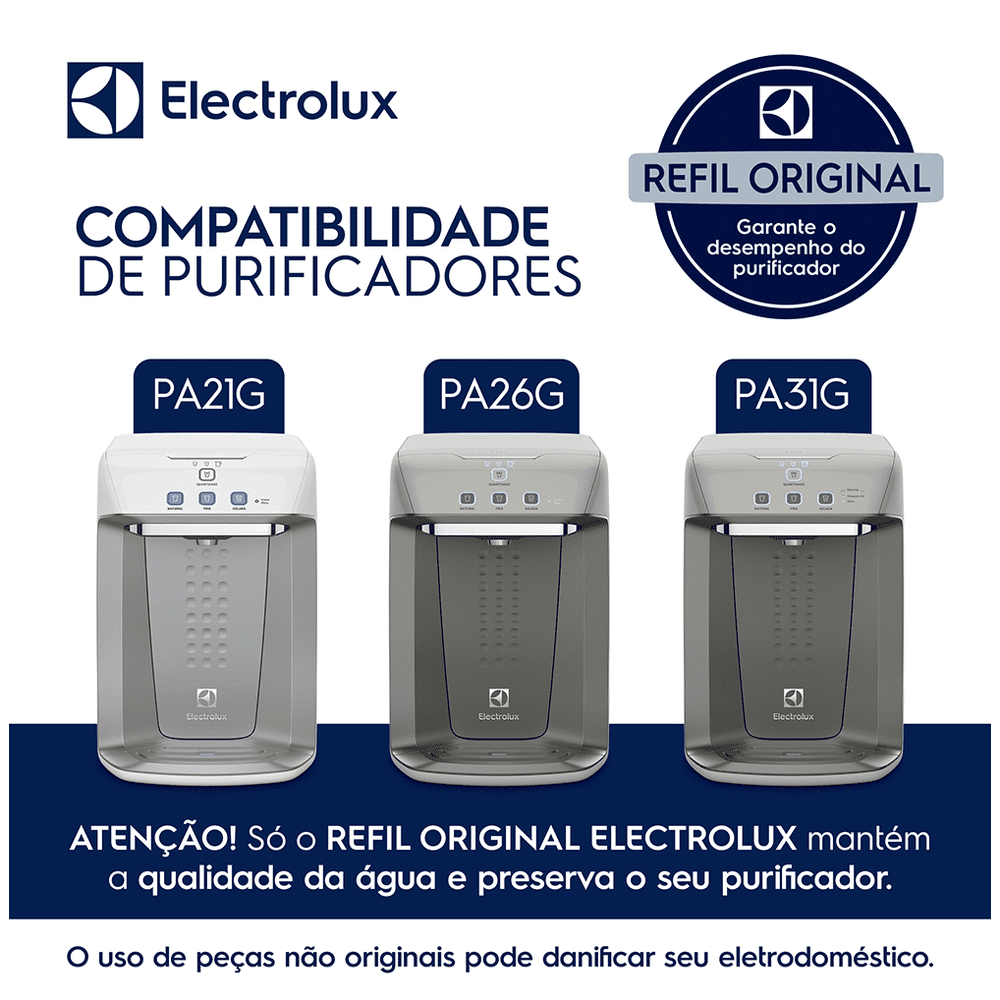 Kit Filtro/Refil Original para Purificador de Água Electrolux PA21G / PA26G / PA31G (6 unidades)