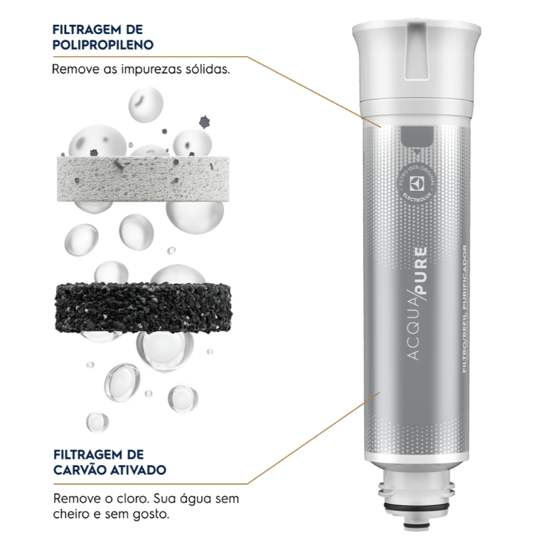 Purificador de água Pure 4x Electrolux (PE12B) + Filtro/Refil de Água Acqua Pure