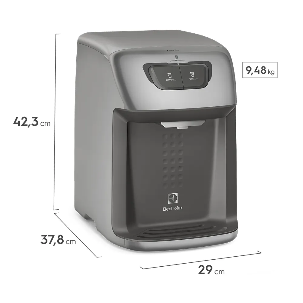 Purificador Electrolux com Compresso e Painel Mecânico Cinza (PC41X)