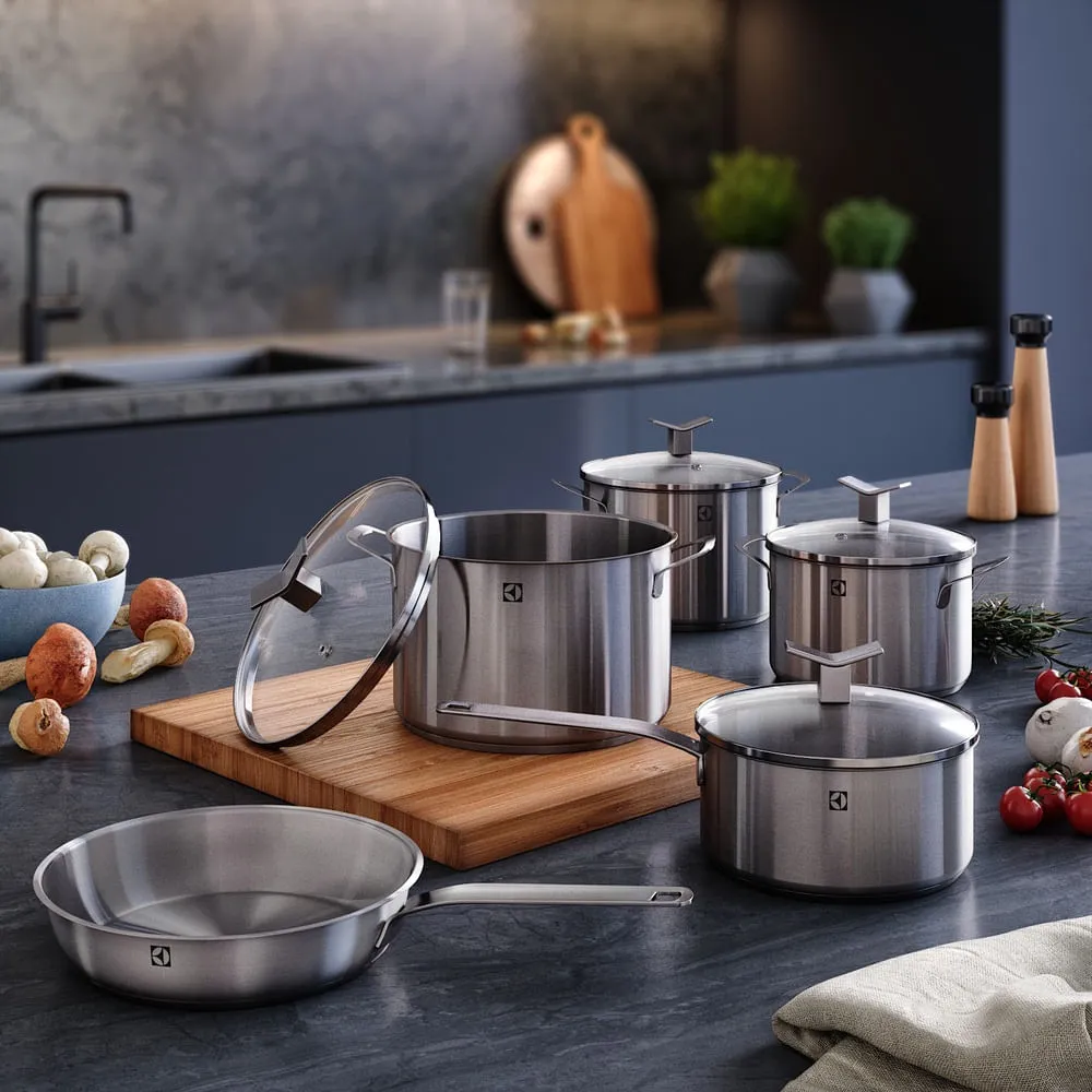 Jogo de Panelas Electrolux Inox com 5 Peças Design com Fundo Triplo
