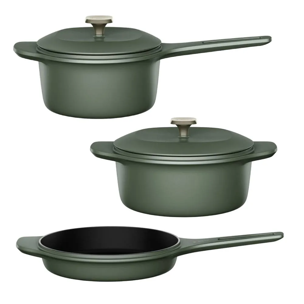 Kit Panela Ferro Fundido Molheira Electrolux + Panela de Ferro Fundido Caçarola + Frigideira de Ferro Fundido Electrolux Linha 100 Anos Celebre