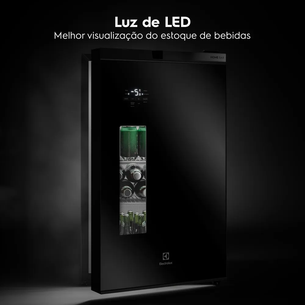 Cervejeira Home Bar Electrolux Frost Free 100L Porta de Vidro Preta (EB100)