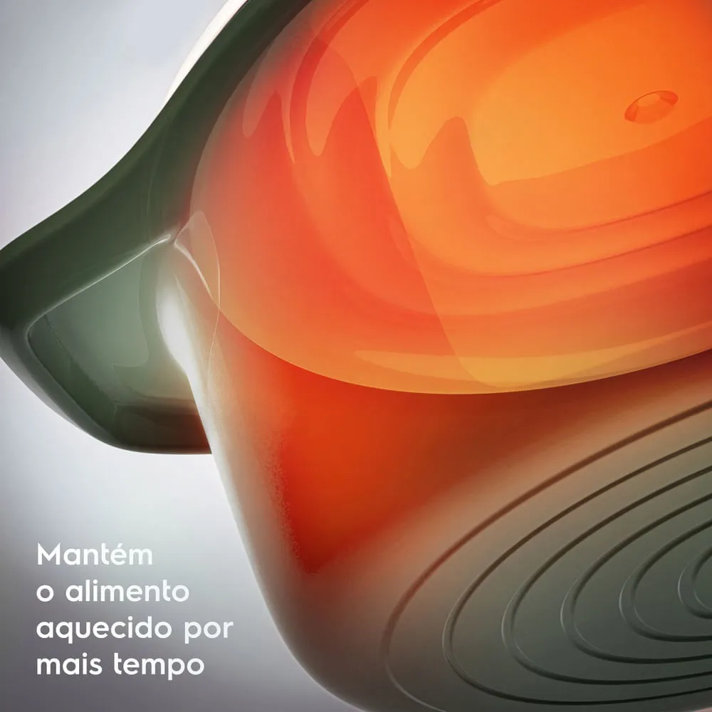 Kit Panela de Ferro Fundido Esmaltado Molheira 20cm + Frigideira de Ferro Fundido Esmaltado Electrolux 26cm verde Linha 100 Anos Celebre Preparos