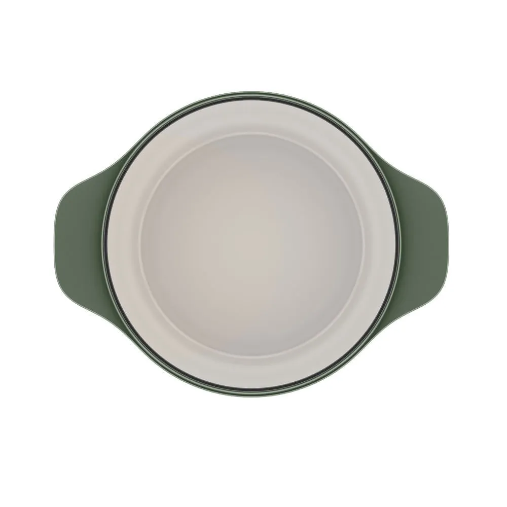 Kit Panela de Ferro Fundido Esmaltado Caçarola Electrolux 24cm + Frigideira de Ferro Fundido Esmaltado Electrolux 26cm verde Linha 100 Anos Celebre