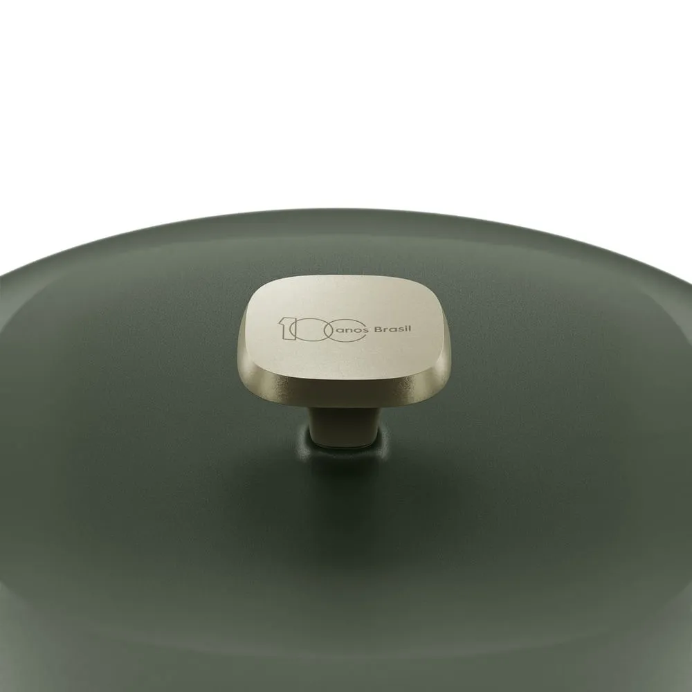 Kit Panela de Ferro Fundido Esmaltado Molheira 20cm Temperos + Panela de Ferro Fundido Esmaltado Caçarola 24cm Electrolux Verde Linha 100 Anos Celebre