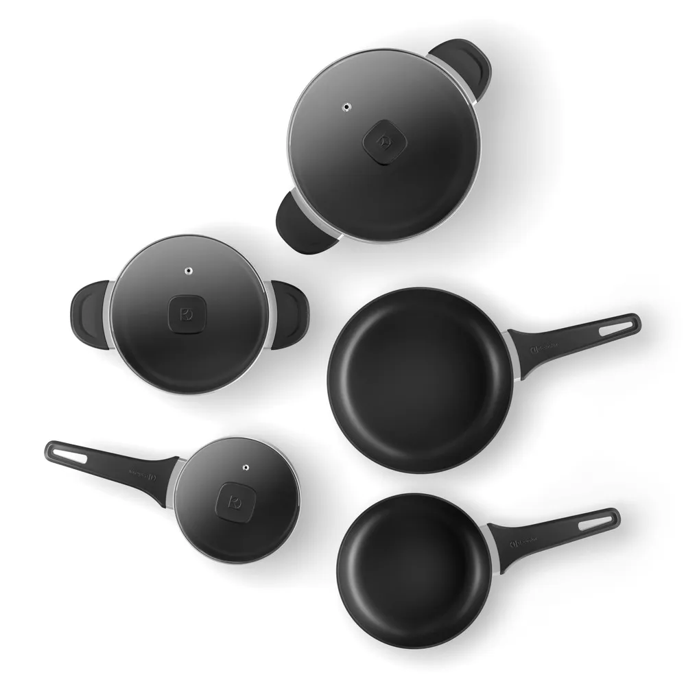 Jogo de Panelas Electrolux Alumínio Antiaderente Cinza Efficient com 5 peças