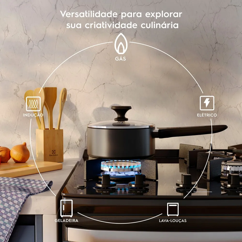 Jogo de Panelas Electrolux Alumínio Antiaderente Cinza Efficient com 5 peças