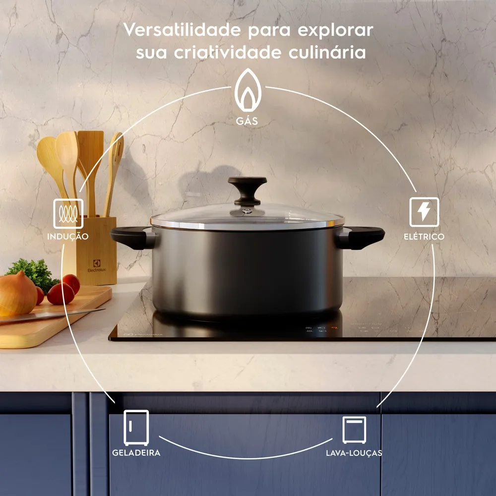 Jogo de Panelas Electrolux Alumínio Antiaderente Cinza Efficient com 5 peças