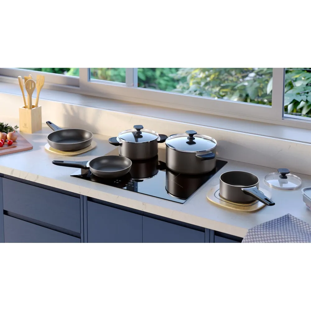 Jogo de Panelas Electrolux Alumínio Antiaderente Cinza Efficient com 5 peças