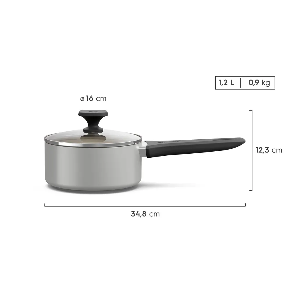 Jogo de Panelas Revestimento Cerâmico Electrolux Cinza Efficient com 5 peças
