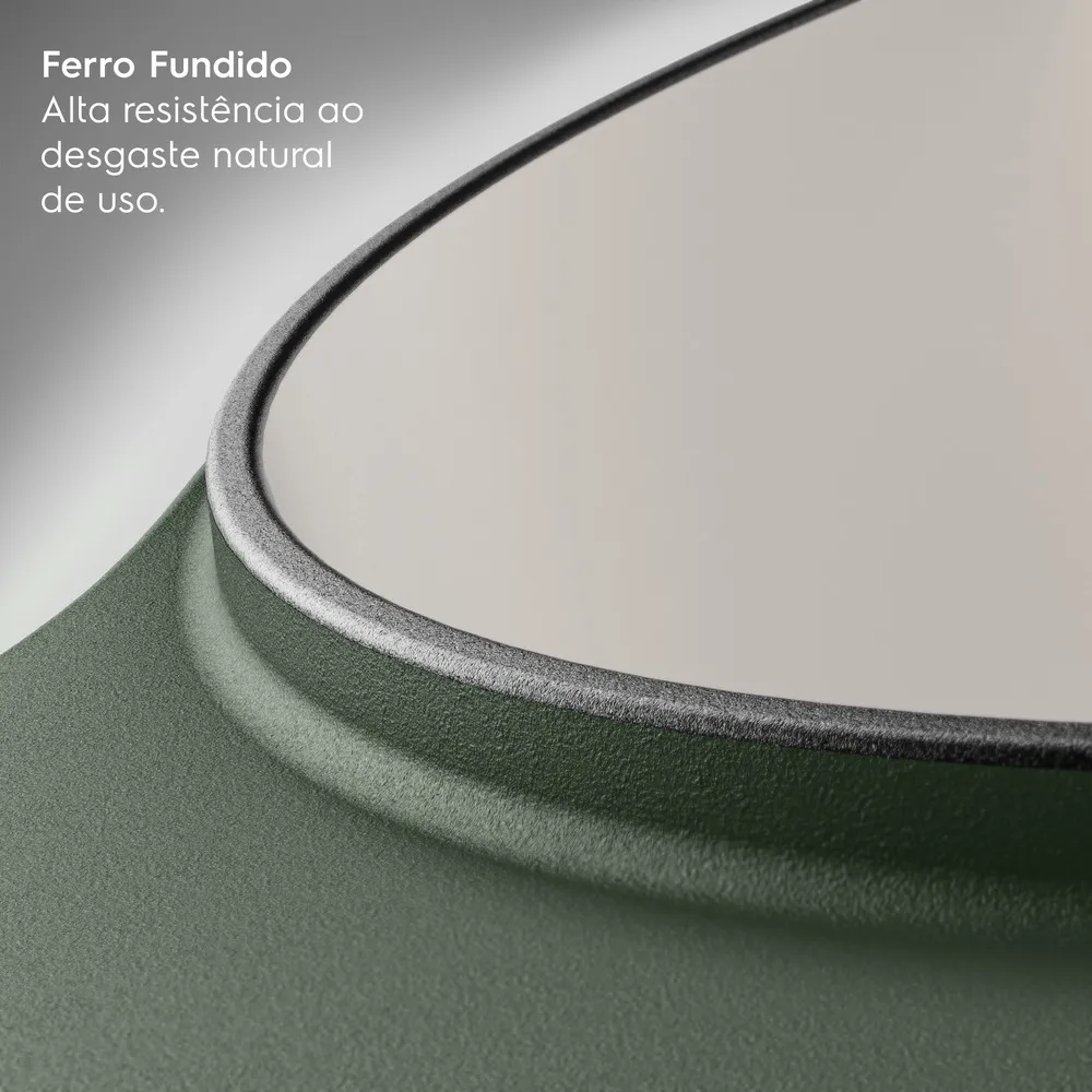 Panela de Ferro Fundido Esmaltado Molheira Electrolux 20cm verde Linha 100 Anos Celebre Temperos