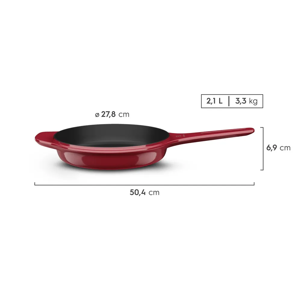Frigideira de Ferro Fundido Esmaltado Electrolux Expert 26cm Vermelha
