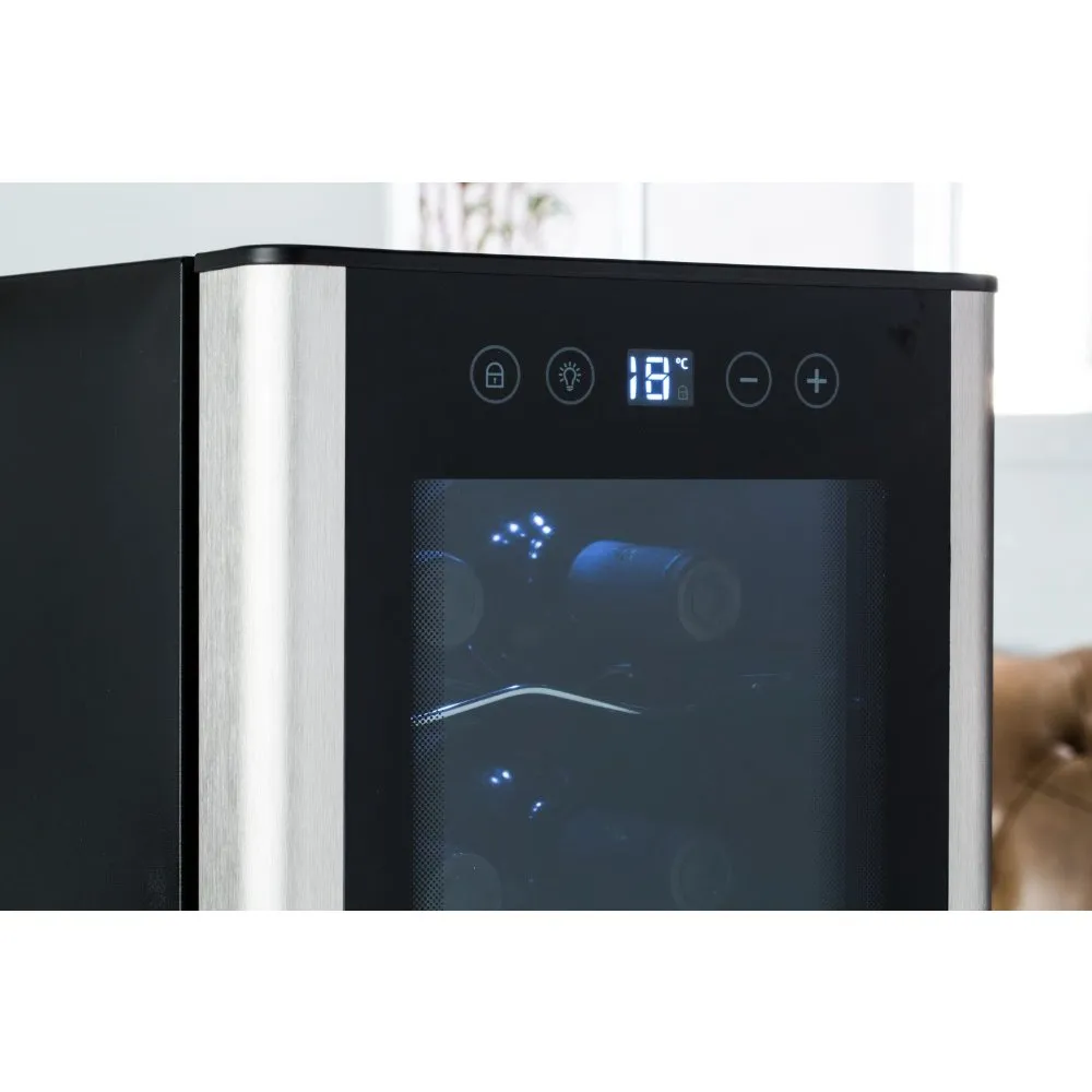 Adega de Vinho Climatizada Electrolux 12 garrafas Uma Porta Acabamento em Alumínio (ACB12)