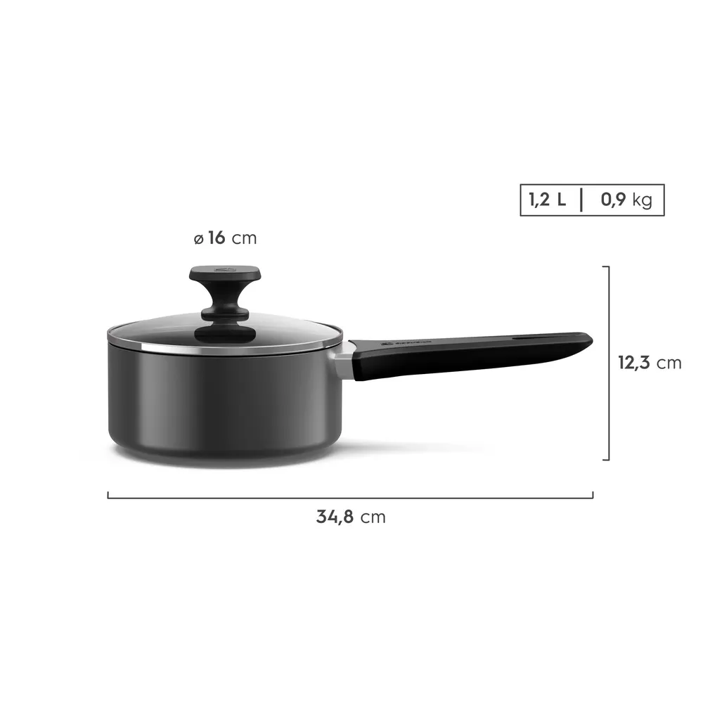 Panela de Alumínio Antiaderente Electrolux Efficient 16cm Cinza (ECPA14)