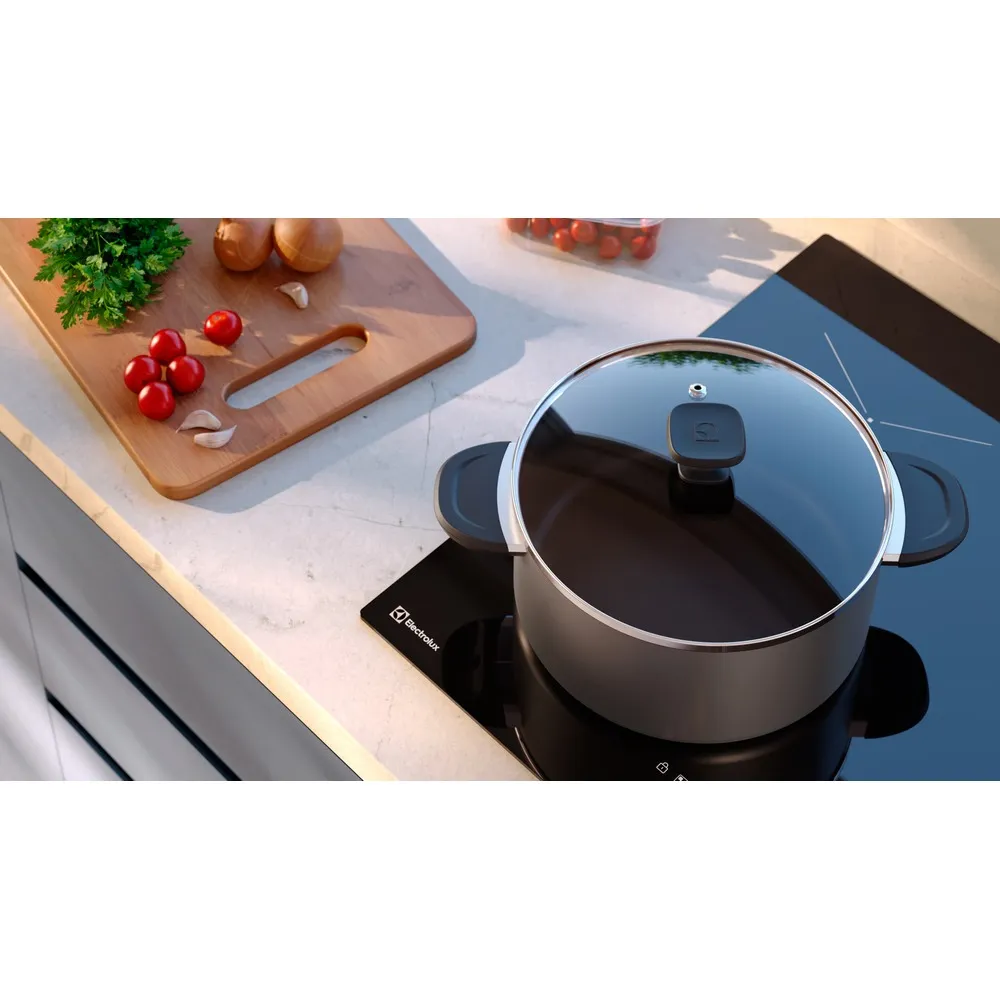 Panela de Alumínio Caçarola Antiaderente Electrolux Efficient 24cm Cinza (ECPA12)