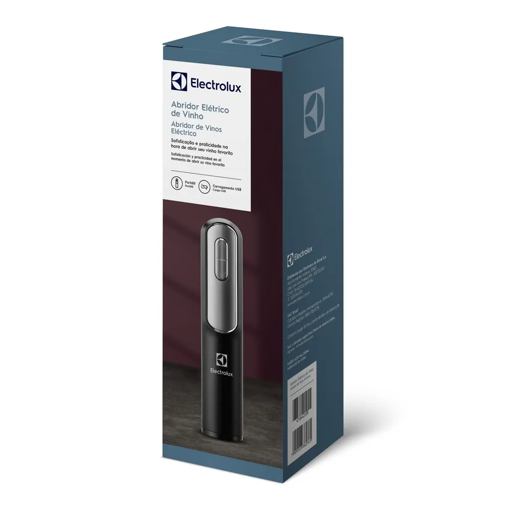 Abridor de Vinho Electrolux Elétrico Automático com Corta Lacres