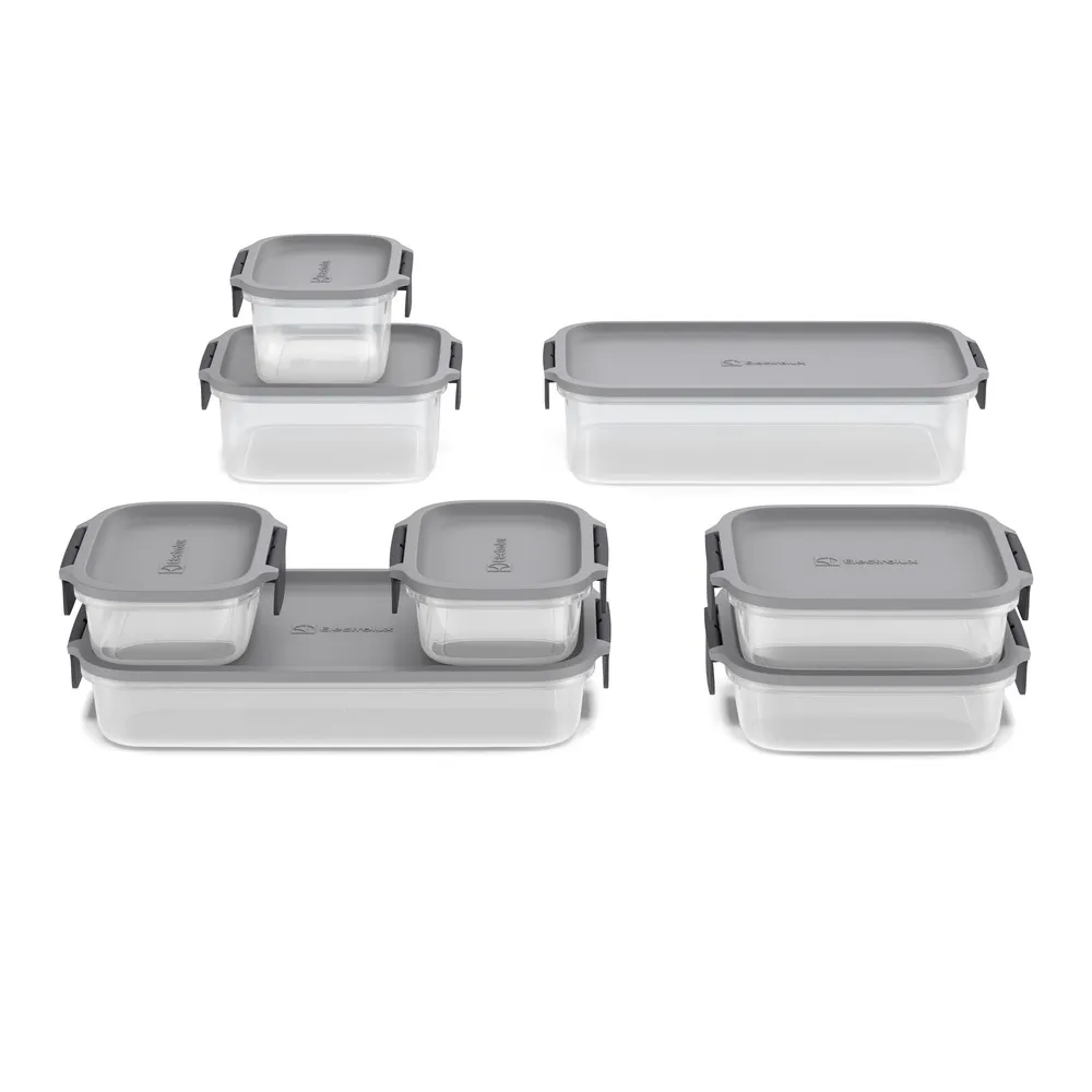 Potes Herméticos de Plástico Electrolux Cinza 8 Unidades Empilháveis Modulares