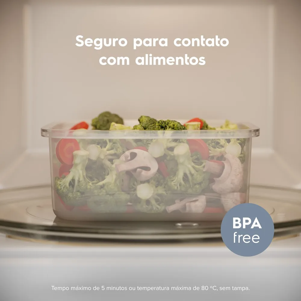 Potes Herméticos de Plástico Electrolux Cinza 8 Unidades Empilháveis Modulares