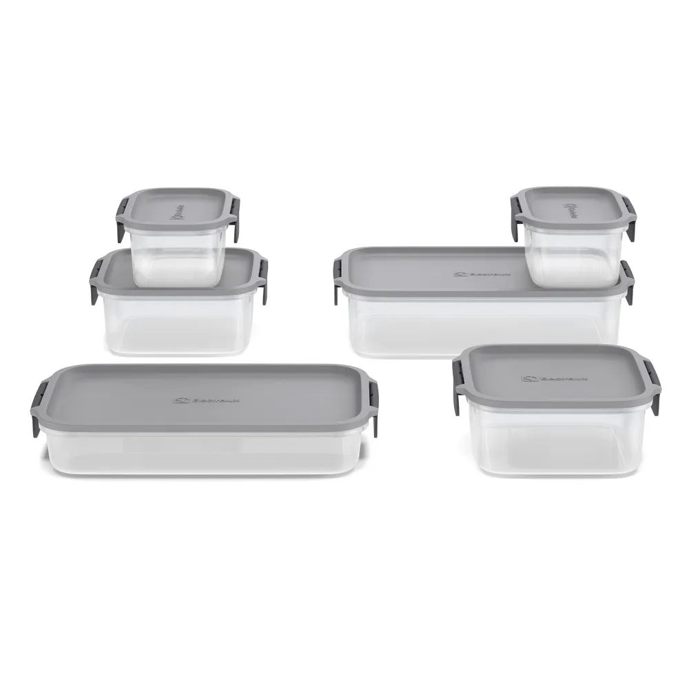 Potes Herméticos de Plástico Electrolux Cinza 6 Unidades Empilháveis Modulares