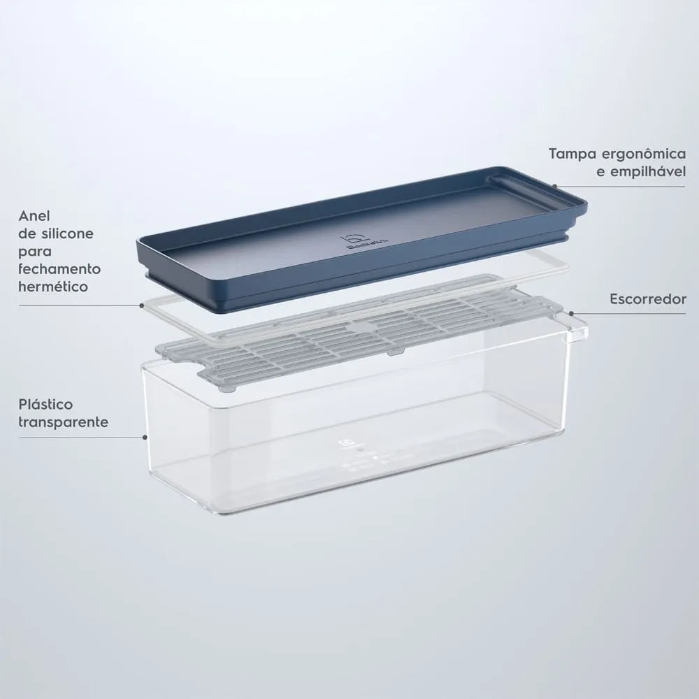 Kit 2 Organizadores de Geladeira Electrolux Experience com Escorredor 2,3L